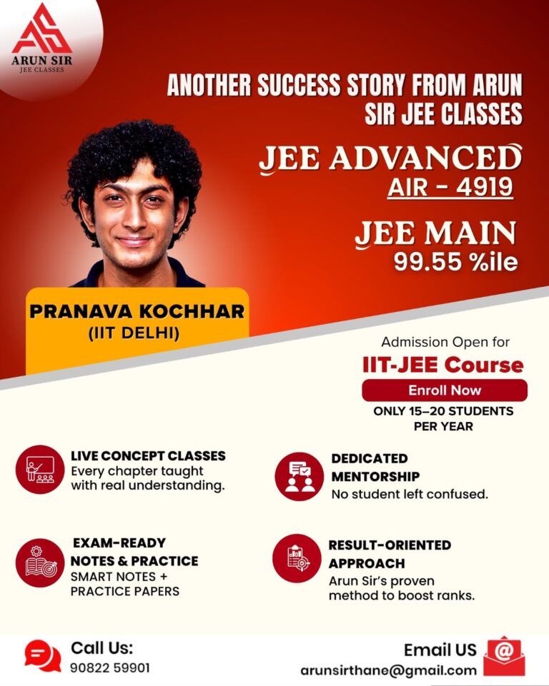 Another Success Story from Arun Sir JEE Classes! 🌟Congrats to Pranava Kochhar on securing AIR 4.jpg